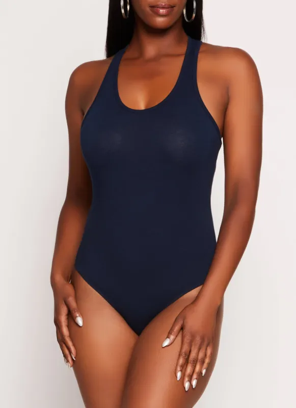 Basic Scoop Neck Racerback Tank Bodysuit sold by Rainbow