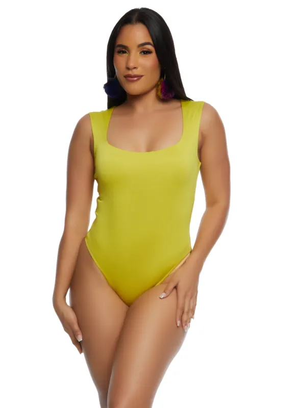 Haute Monde Solid Square Neck Bodysuit sold by Rainbow