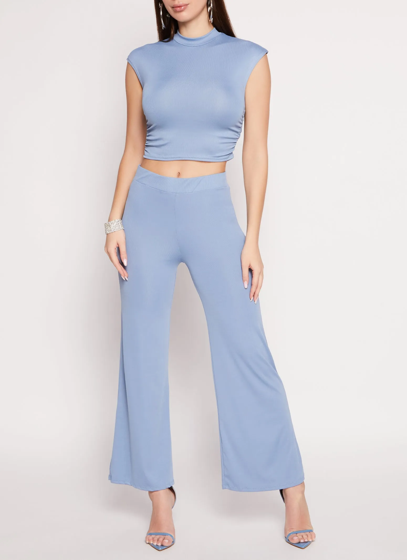 Ruched Mock Neck Cap Sleeve Top sold by Rainbow product image thumbnail 2