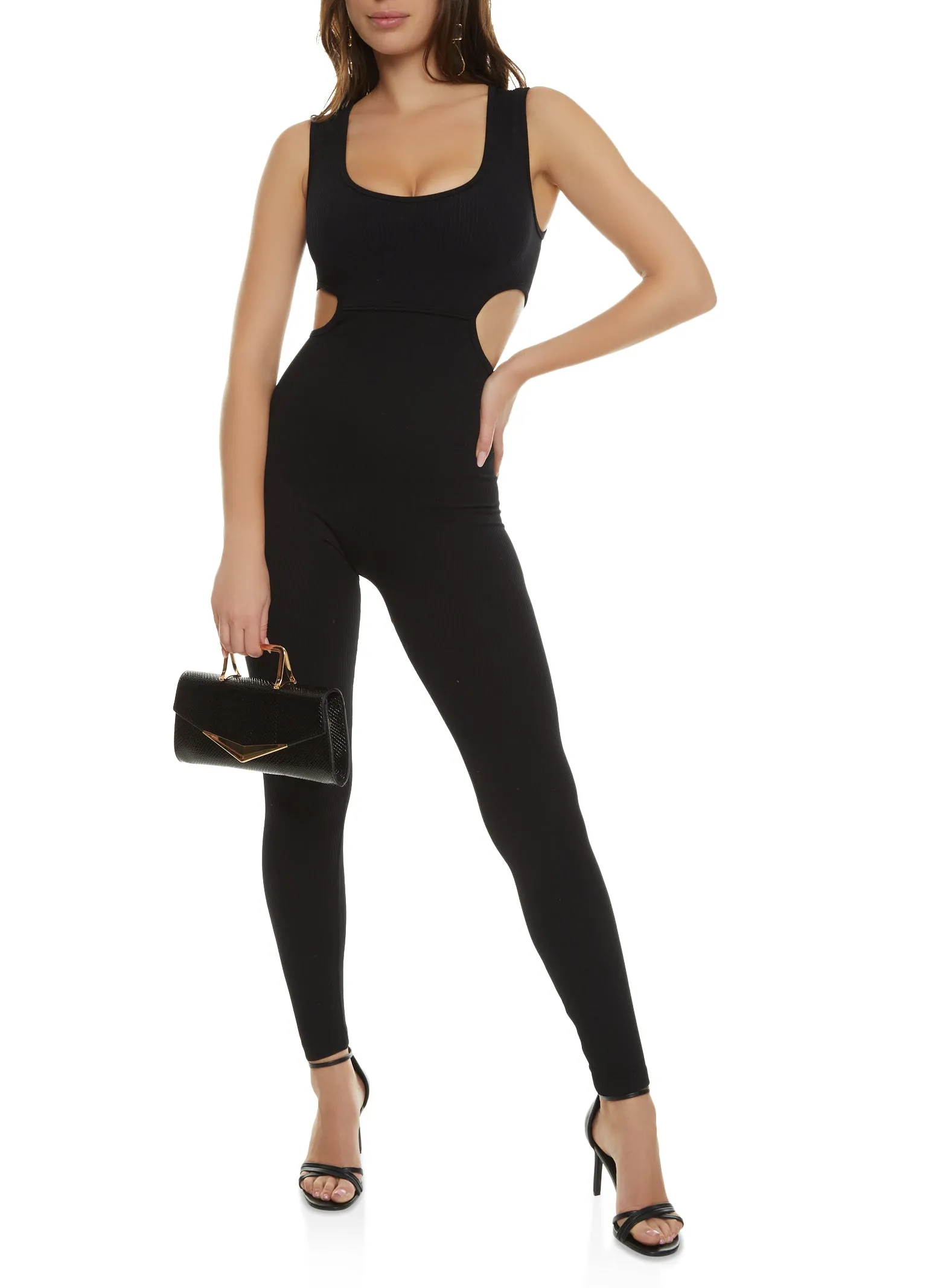 Scoop Neck Cut Out Tank Jumpsuit sold by Rainbow