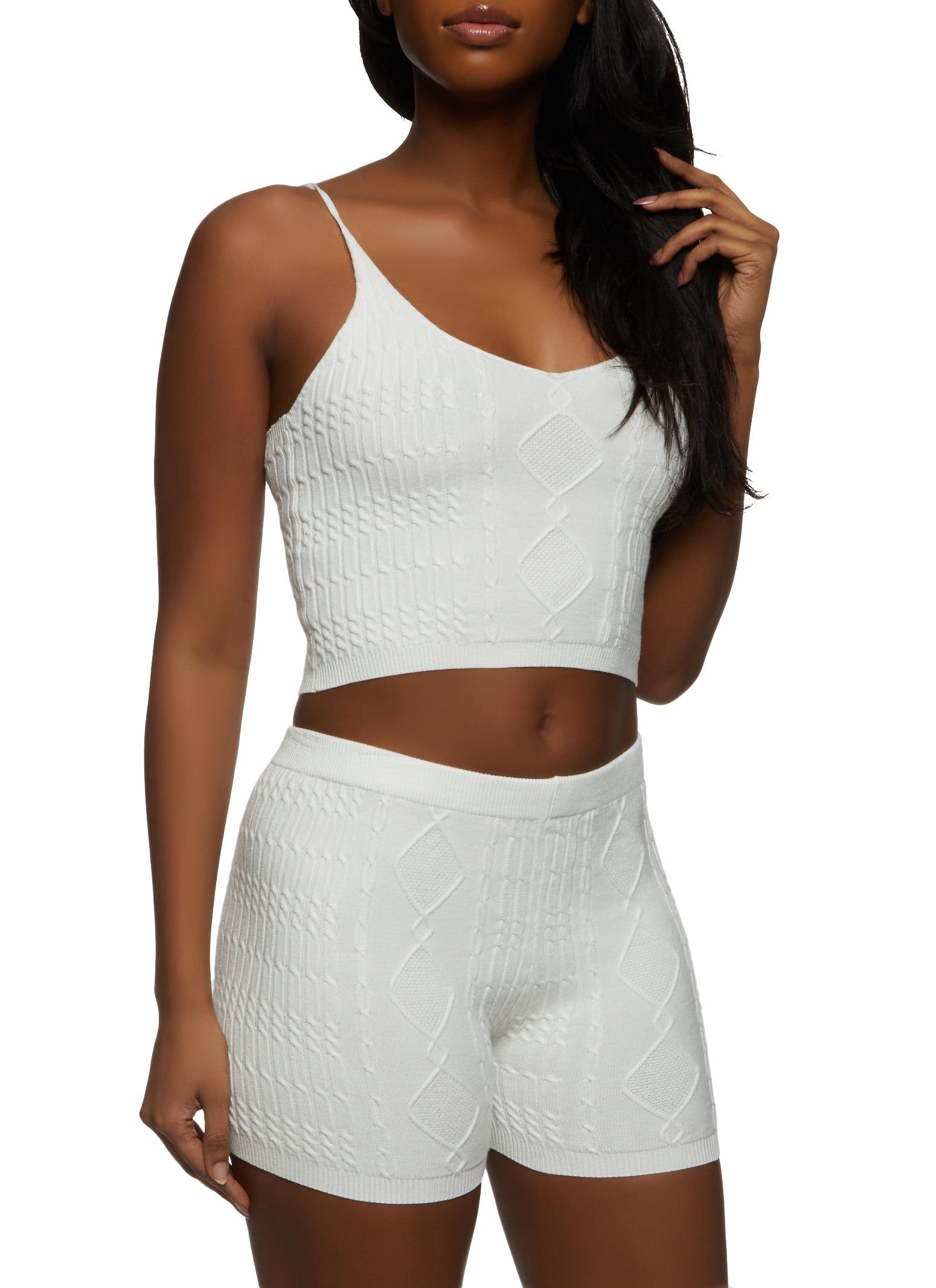 Cable Knit Cropped Cami sold by Rainbow