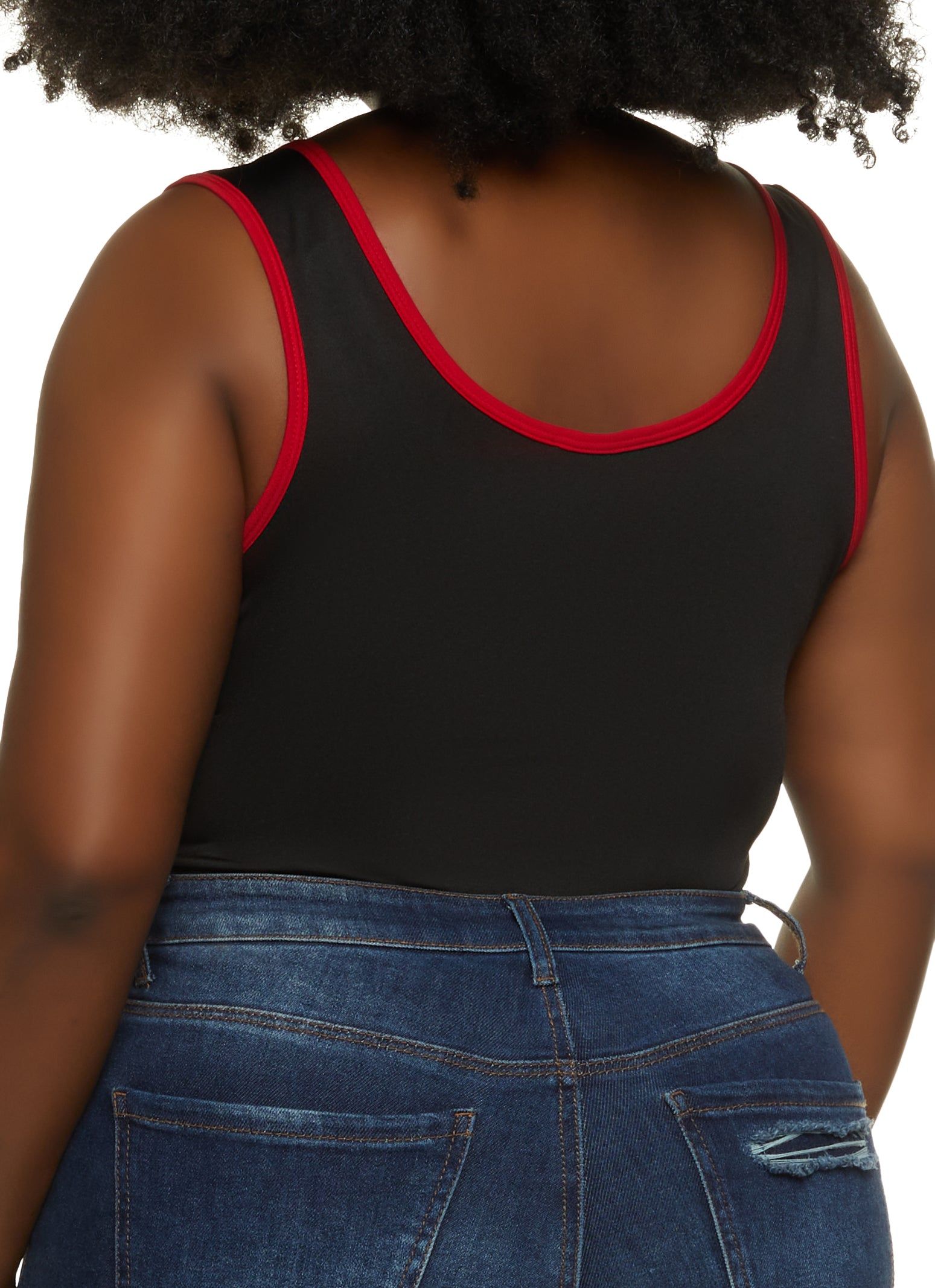 Plus Size Contrast Trim 23 Graphic Bodysuit sold by Rainbow product image thumbnail 3