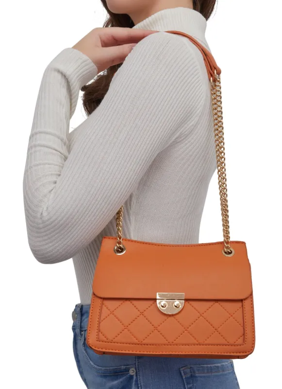 Faux Leather Stitch Detail Mini Shoulder Bag sold by Rainbow