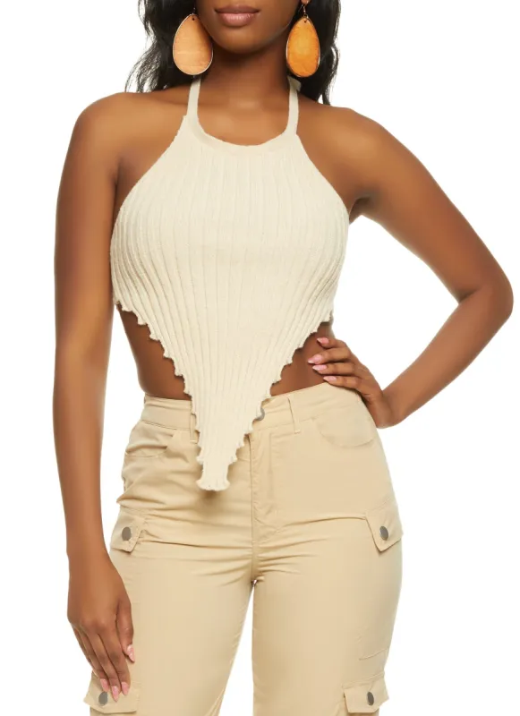 Hanky Hem Halter Top sold by Rainbow