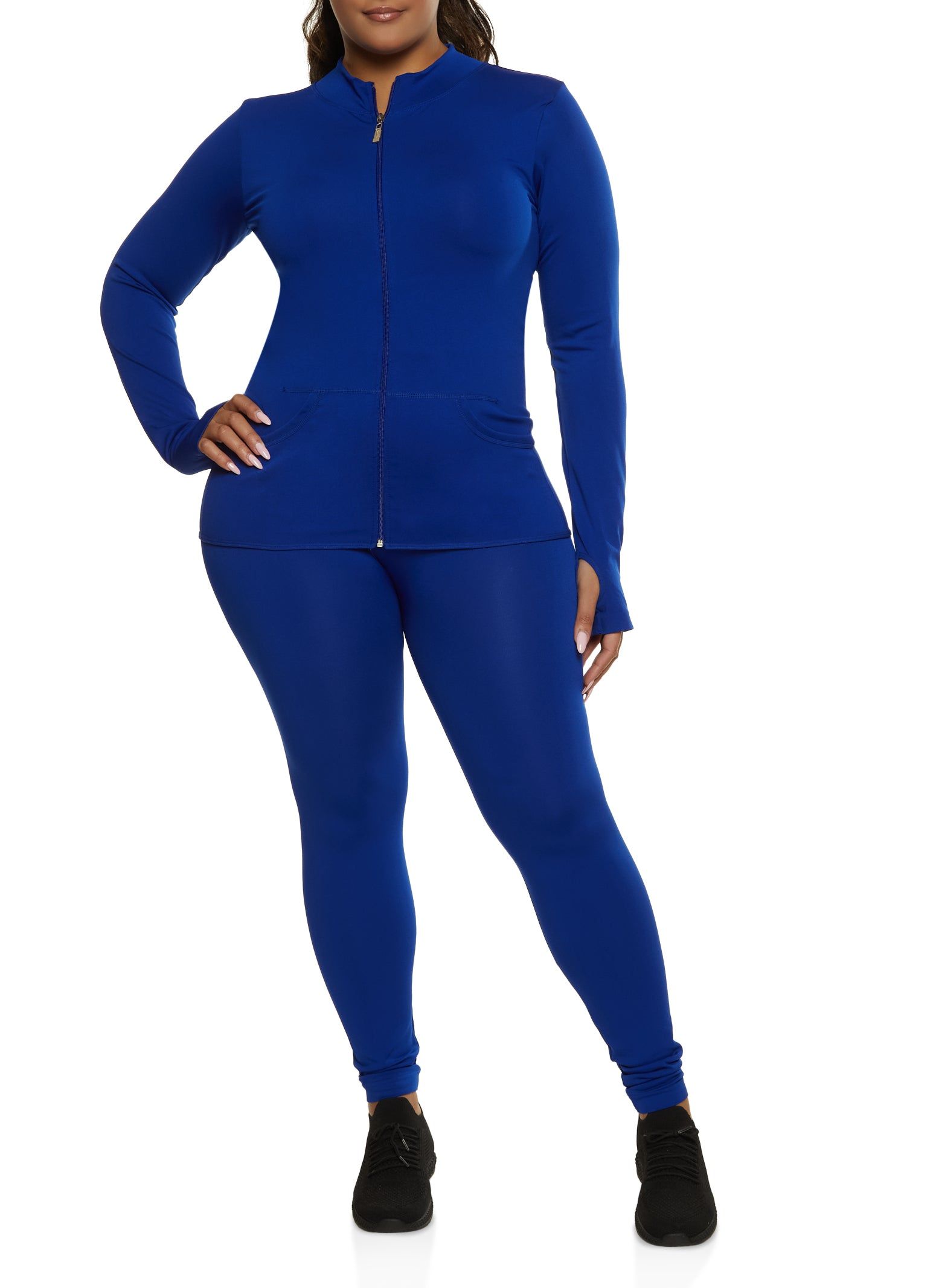 Plus Size Mock Neck Zip Up Sweatshirt sold by Rainbow product image thumbnail 2