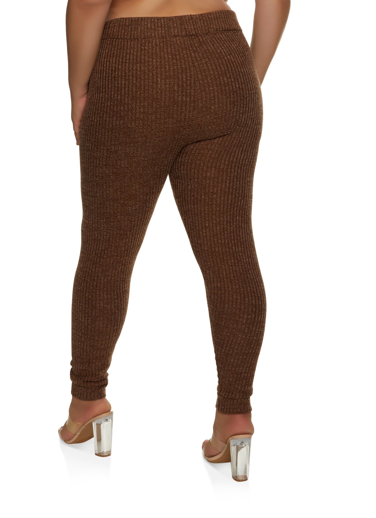 Plus Size Ribbed Knit High Waisted Leggings sold by Rainbow product image thumbnail 2