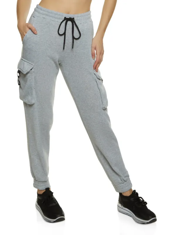 Fleece Cargo Pocket Drawstring Joggers sold by Rainbow