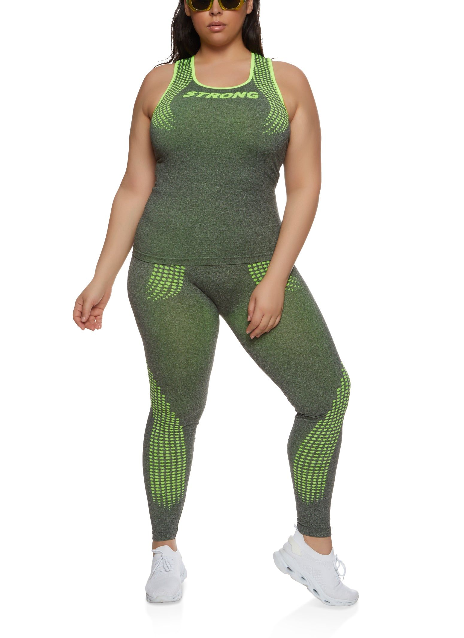 Plus Size Seamless Strong Graphic Racerback Tank Top sold by Rainbow product image thumbnail 2