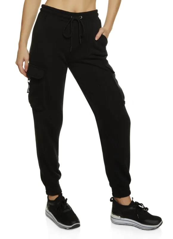 Fleece Cargo Pocket Drawstring Joggers sold by Rainbow
