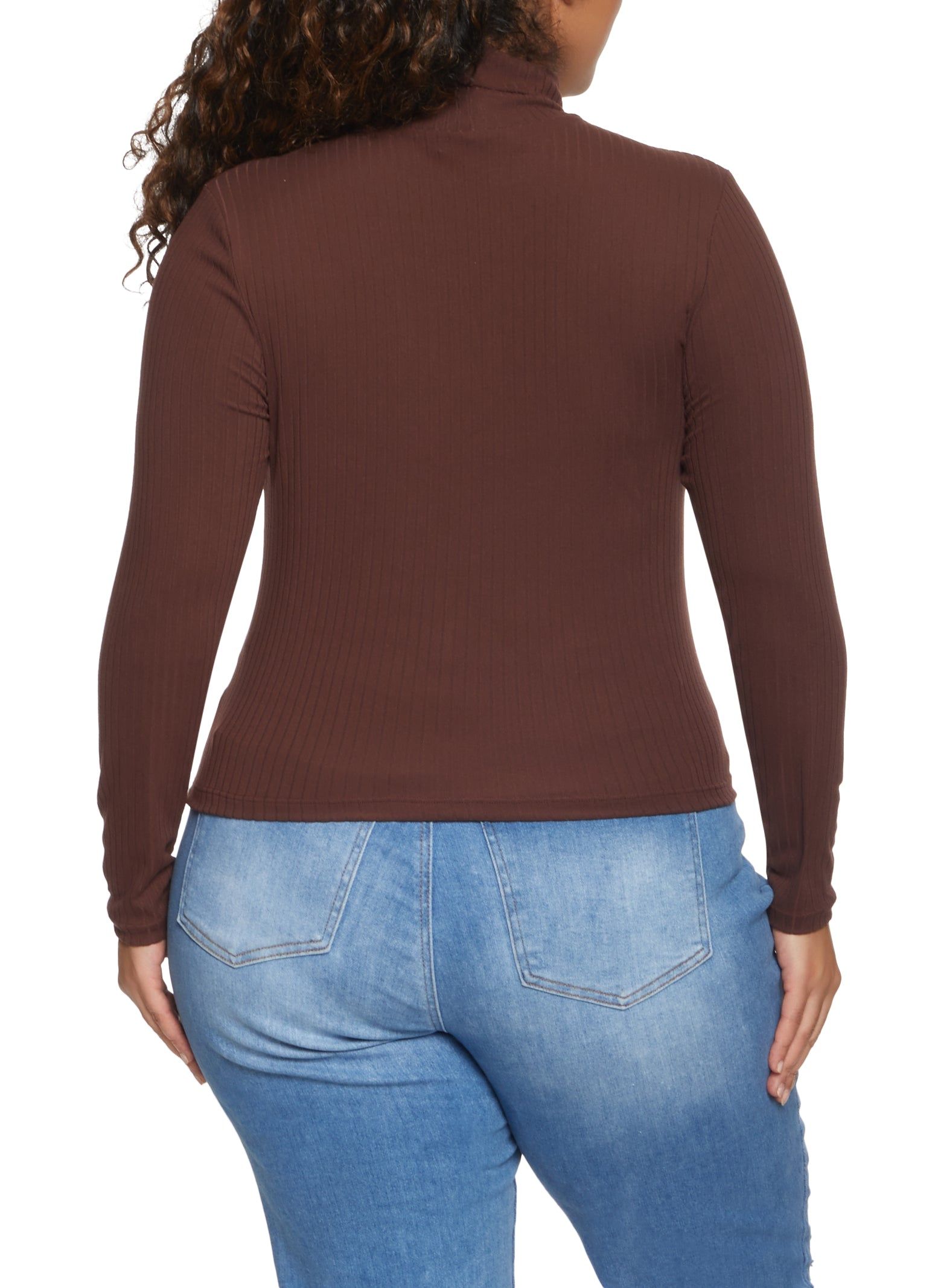 Plus Size Rib Knit Long Sleeve Turtleneck Top sold by Rainbow product image thumbnail 2