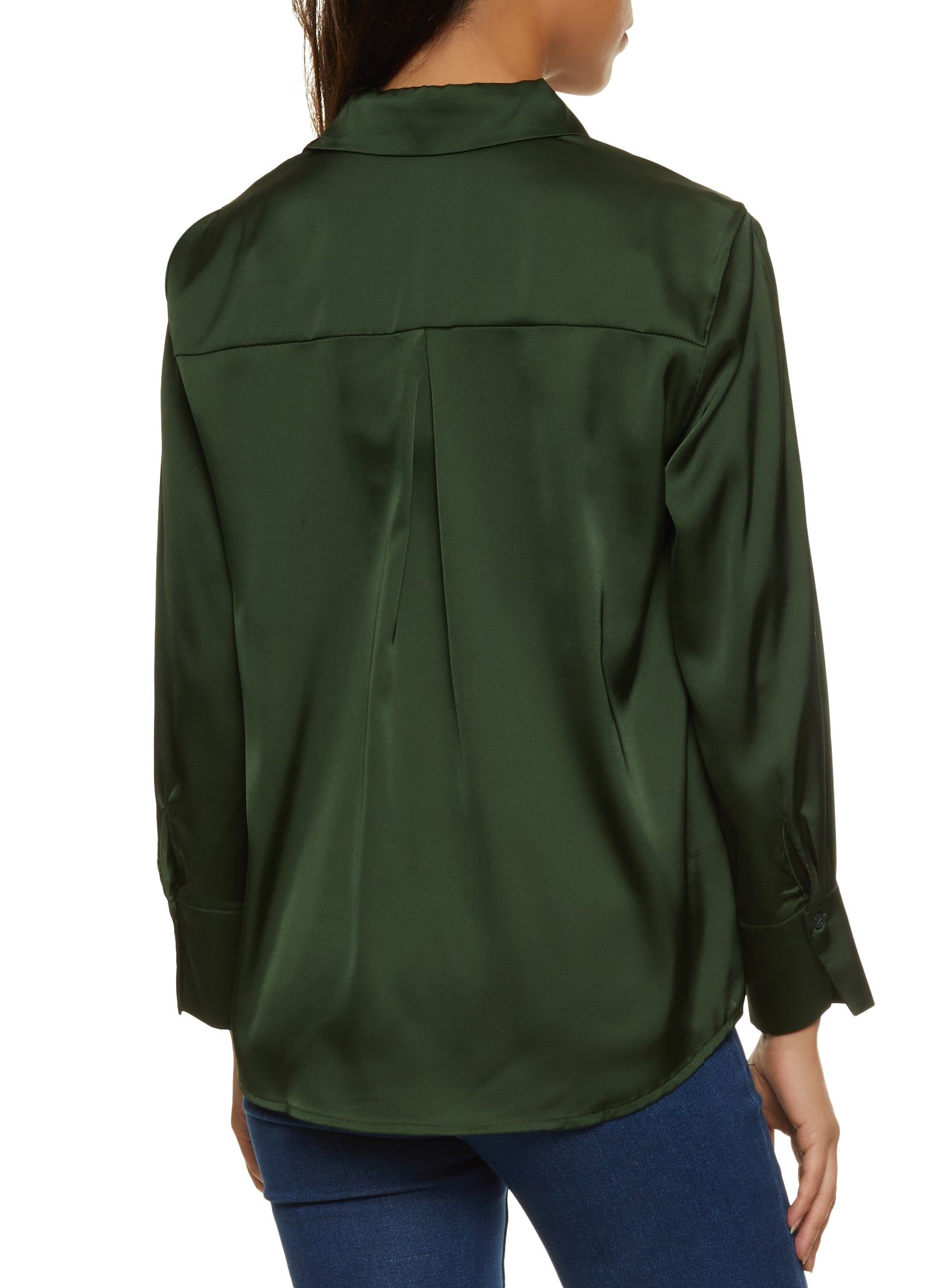 Satin Long Sleeve Button Front Shirt sold by Rainbow product image thumbnail 3