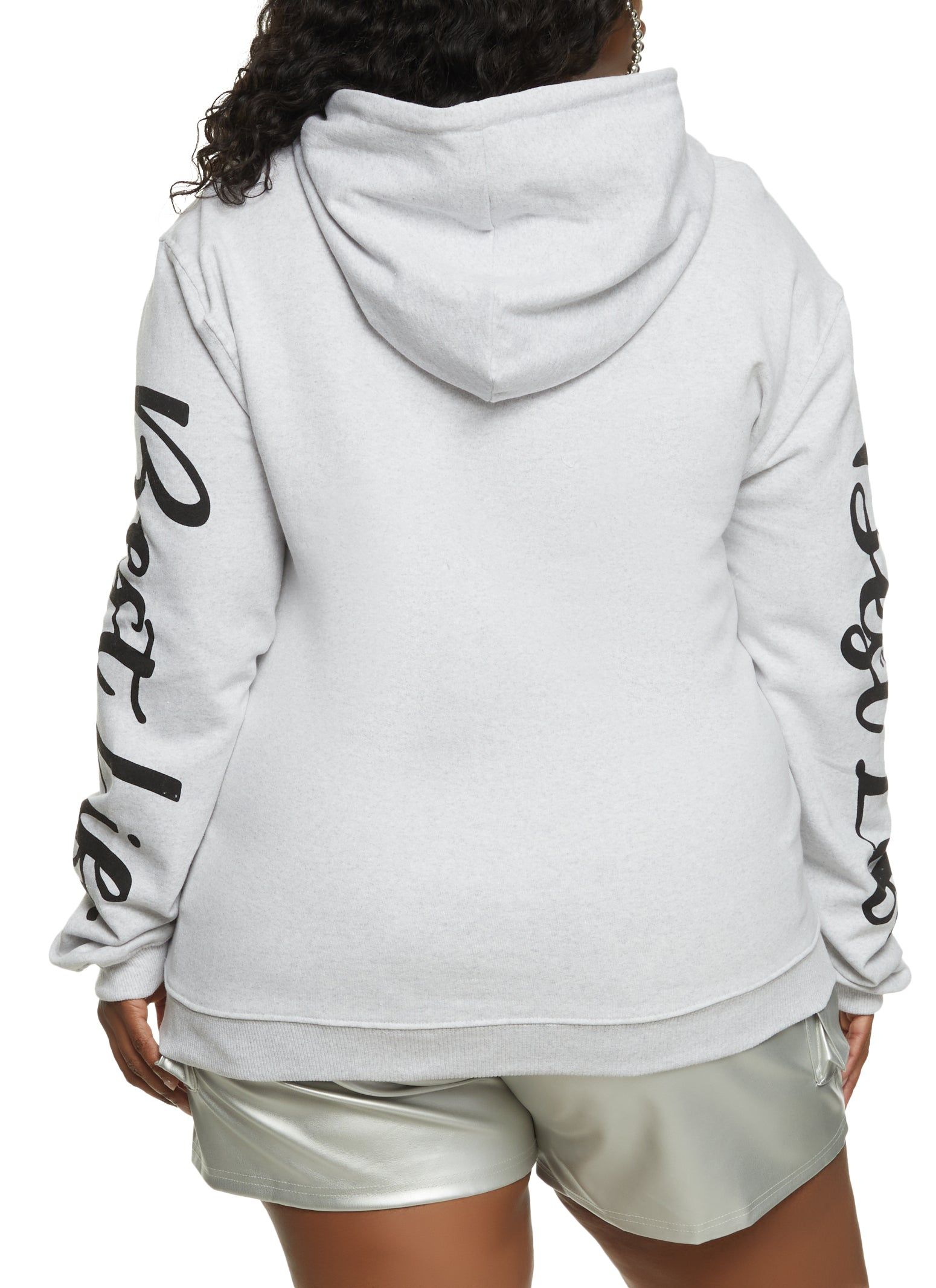 Plus Size Fleece Living My Best Life Graphic Hoodie sold by Rainbow product image thumbnail 2