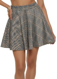 High Waist Plaid Mini Skater Skirt sold by Rainbow