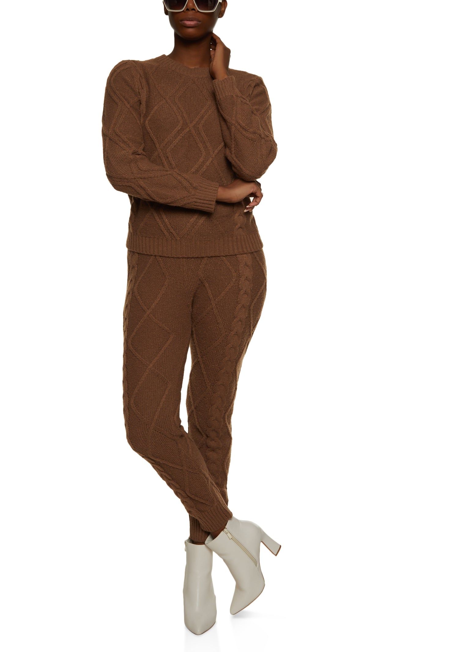 Cable Knit Crew Neck Pullover Sweater sold by Rainbow product image thumbnail 2