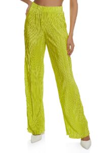 Plisse High Waist Wide Leg Pants sold by Rainbow