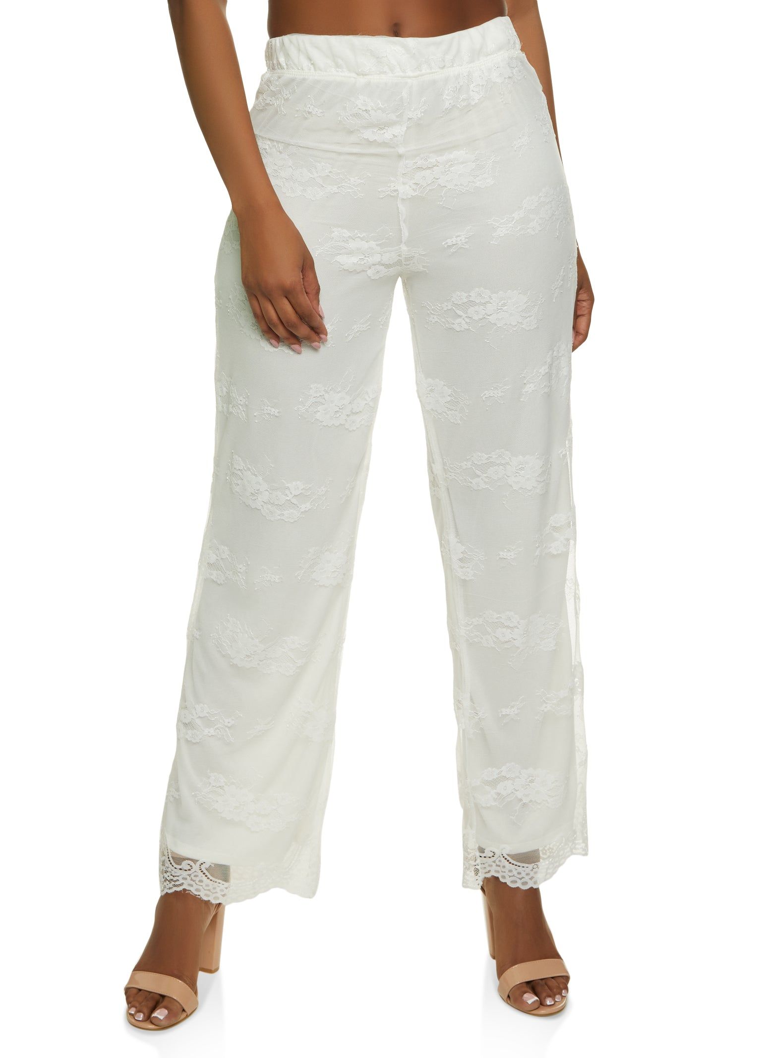 Mesh Floral Lace Flared Pants sold by Rainbow product image thumbnail 2