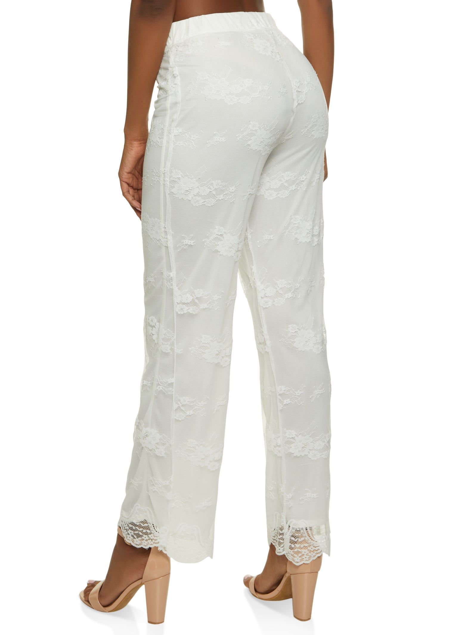 Mesh Floral Lace Flared Pants sold by Rainbow product image thumbnail 3