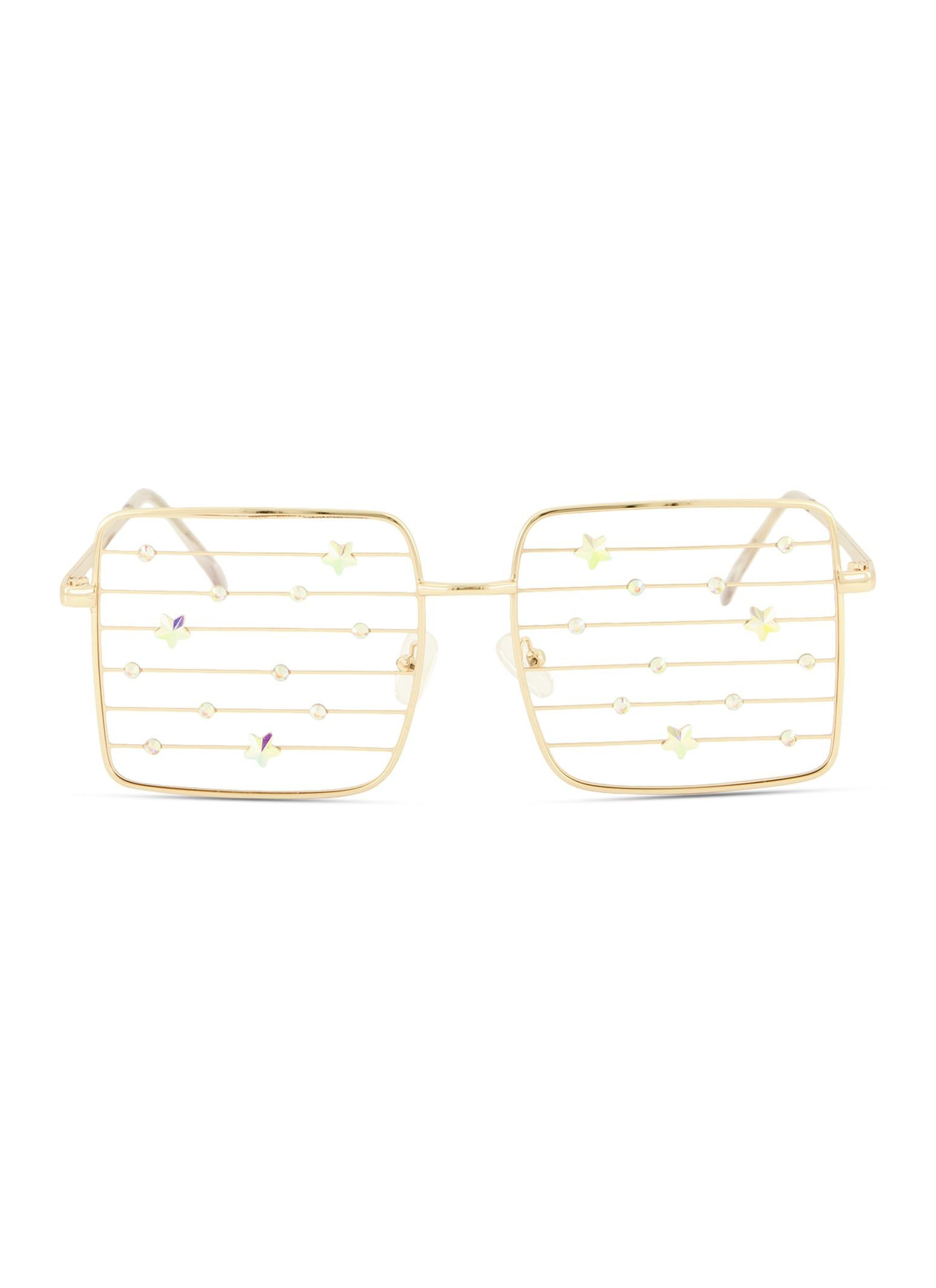 Cut Out Star Rhinestone Lens Squared Sunglasses sold by Rainbow