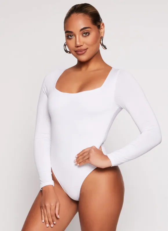 Square Neck Long Sleeve Bodysuit sold by Rainbow