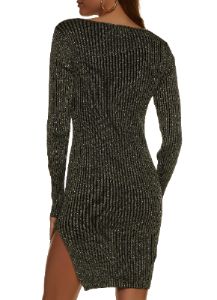 Lurex Ribbed Split Hem Sweater Dress sold by Rainbow