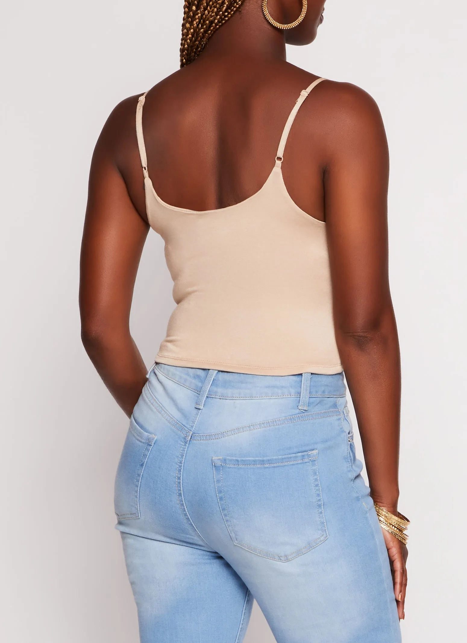 Double Lined Scoop Neck Cropped Cami sold by Rainbow product image thumbnail 3