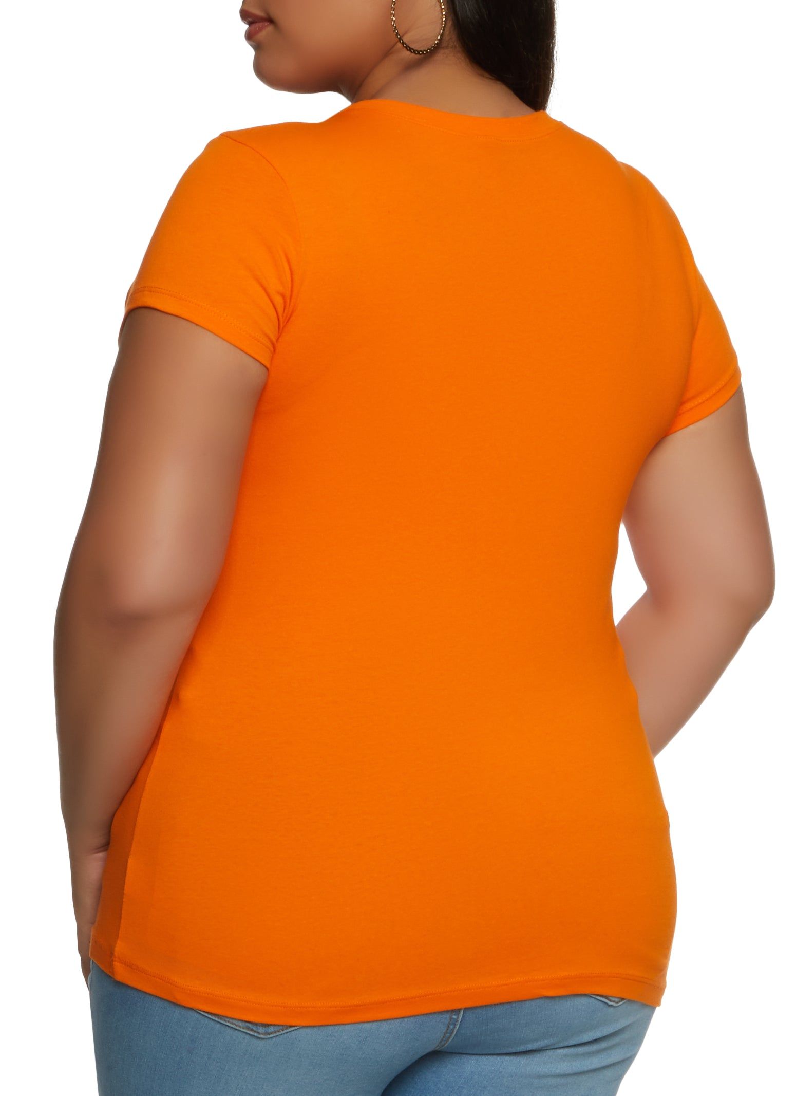 Plus Size Basic Short Sleeve Crew Neck Tee sold by Rainbow product image thumbnail 2