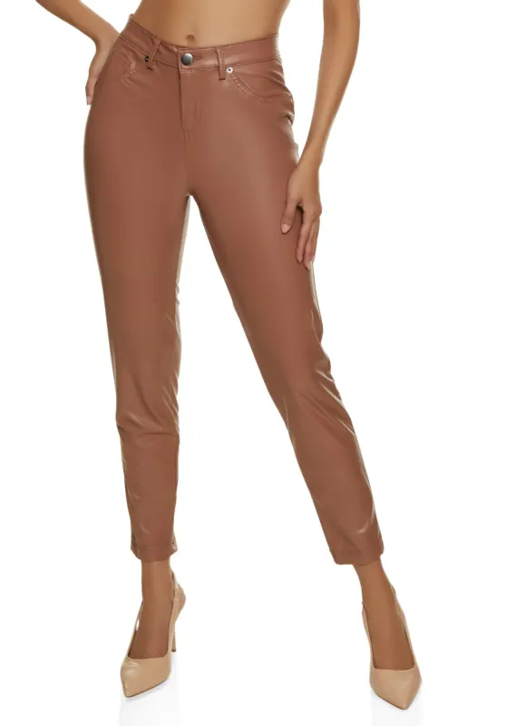 Faux Leather High Waist Skinny Leg Pants sold by Rainbow