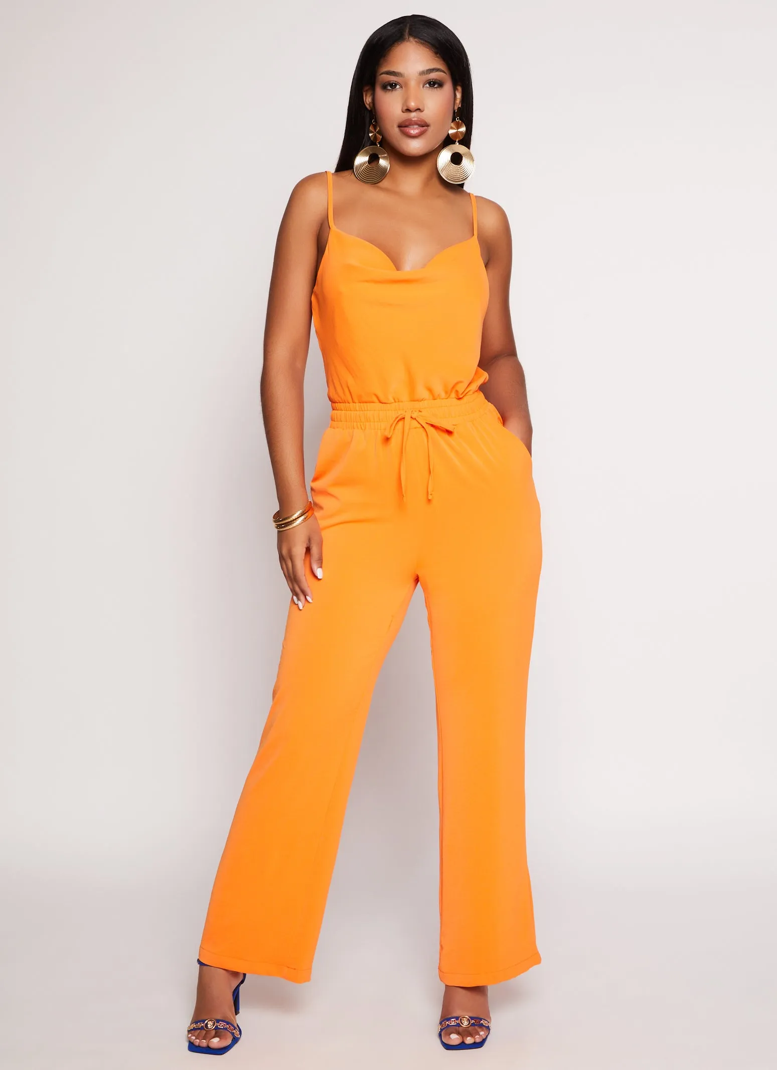 Cowl Neck Faux Drawstring Jumpsuit sold by Rainbow product image thumbnail 2