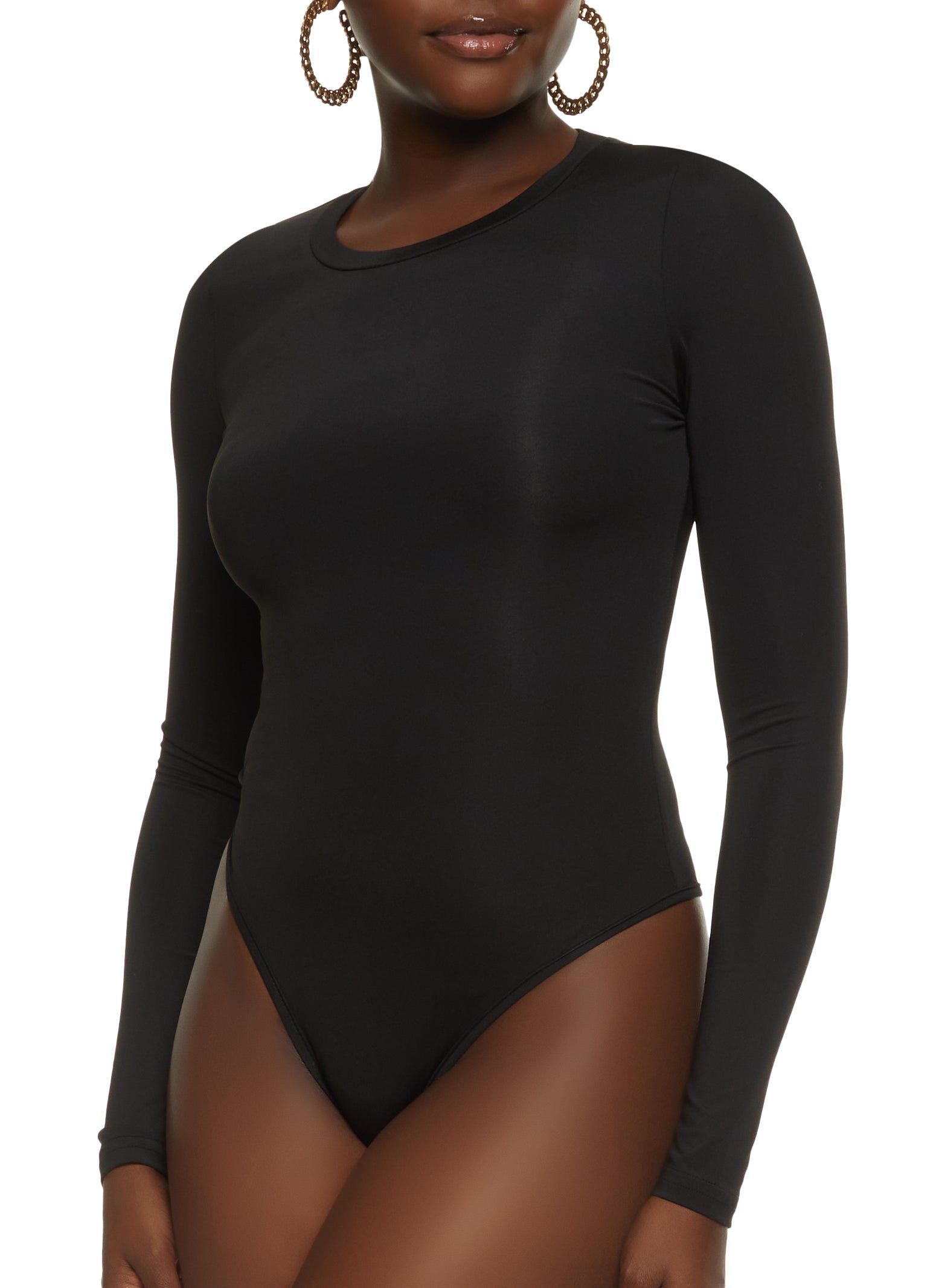 Basic Solid Crew Neck Bodysuit sold by Rainbow