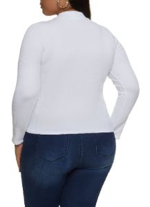 Plus Size Seamless Basic Mock Neck Top sold by Rainbow