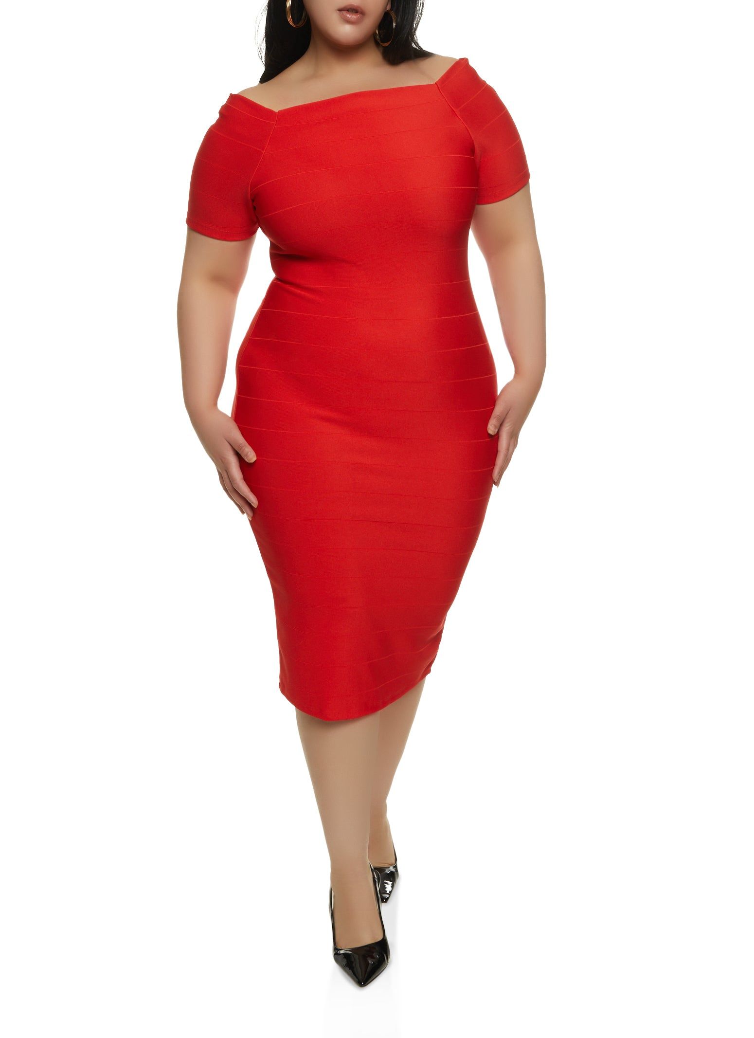 Plus Size Off the Shoulder Bandage Dress sold by Rainbow product image thumbnail 2