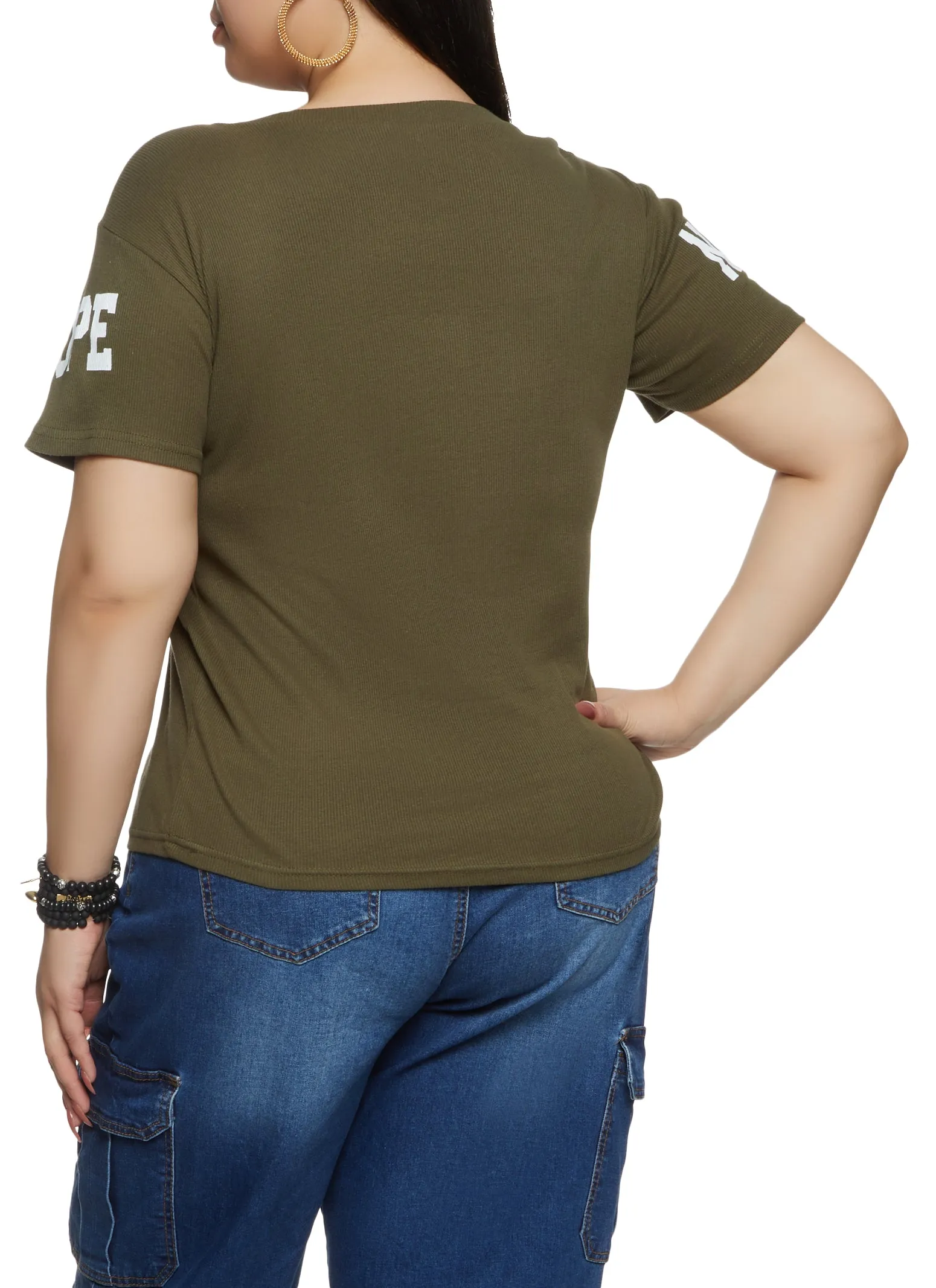 Plus Size Ribbed Knit Nope Not Today Tee sold by Rainbow product image thumbnail 2