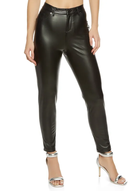 Faux Leather High Waist Skinny Leg Pants sold by Rainbow