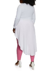 Plus Size Long Sleeve Tiered High Low Peplum Top sold by Rainbow