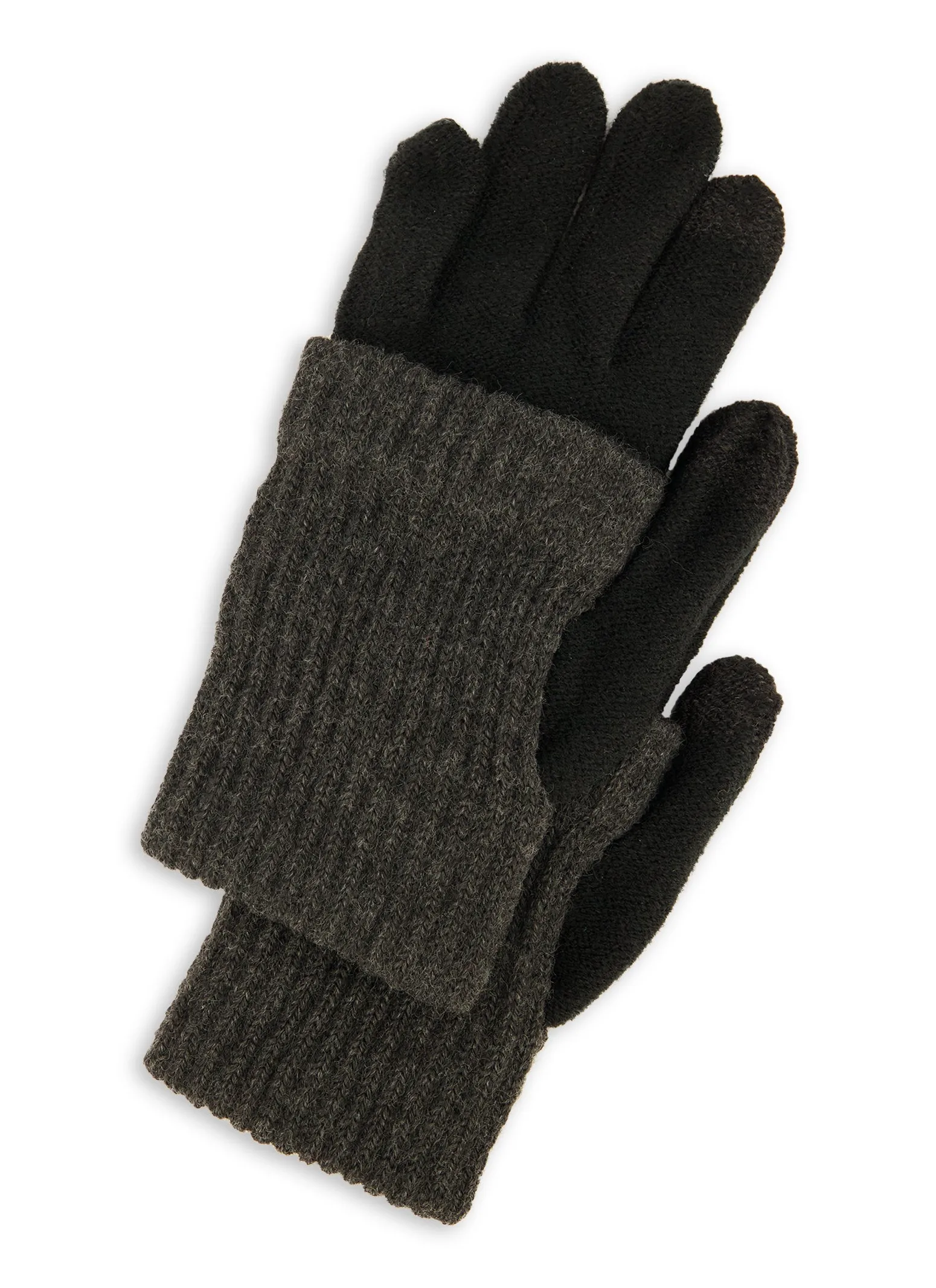 Ribbed Knit Fold Over Gloves sold by Rainbow