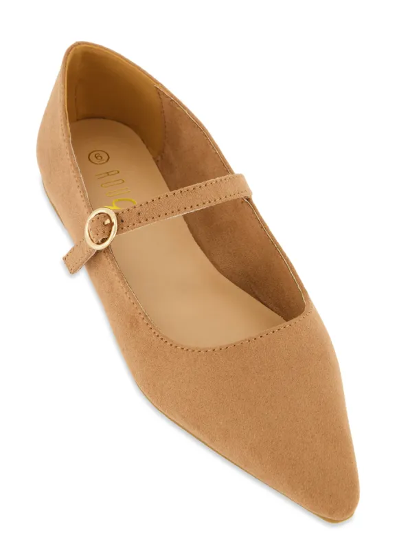 Pointed Toe Buckle Strap Flats sold by Rainbow