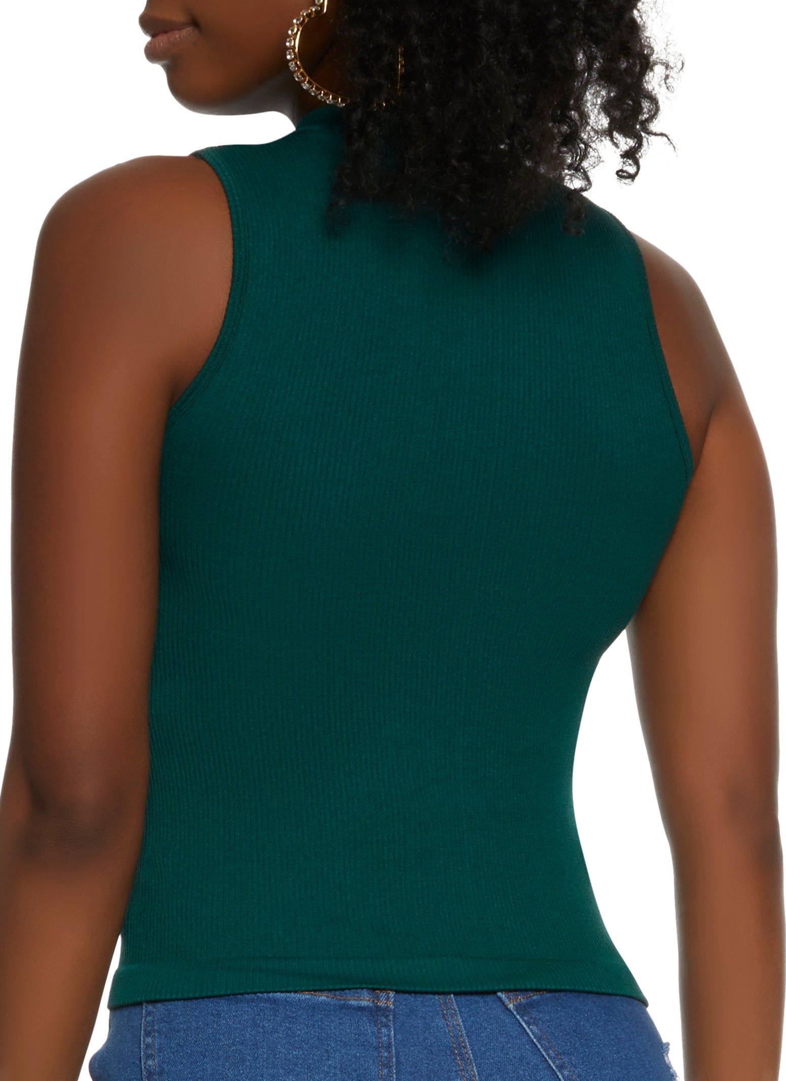 Seamless Ribbed Mock Neck Tank Top sold by Rainbow product image thumbnail 2