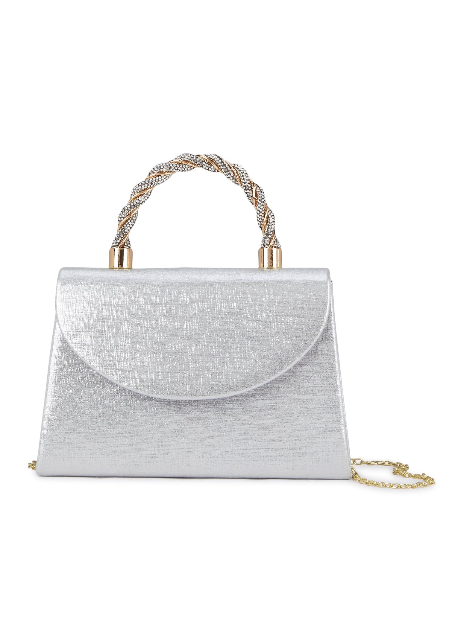 Rhinestone Handle Lurex Clutch sold by Rainbow product image thumbnail 2