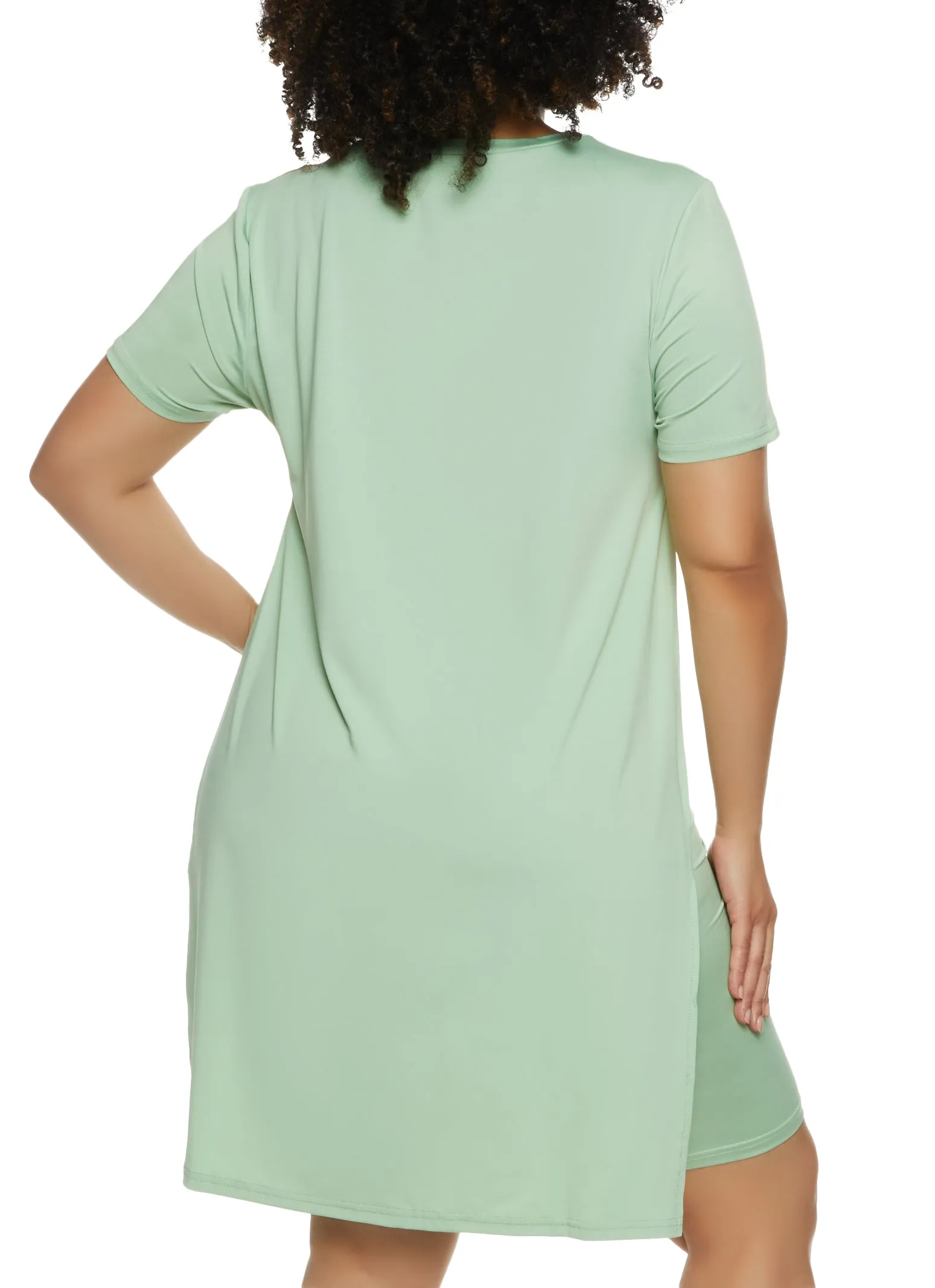 Plus Size Daisy High Slit Tunic Tee sold by Rainbow product image thumbnail 3