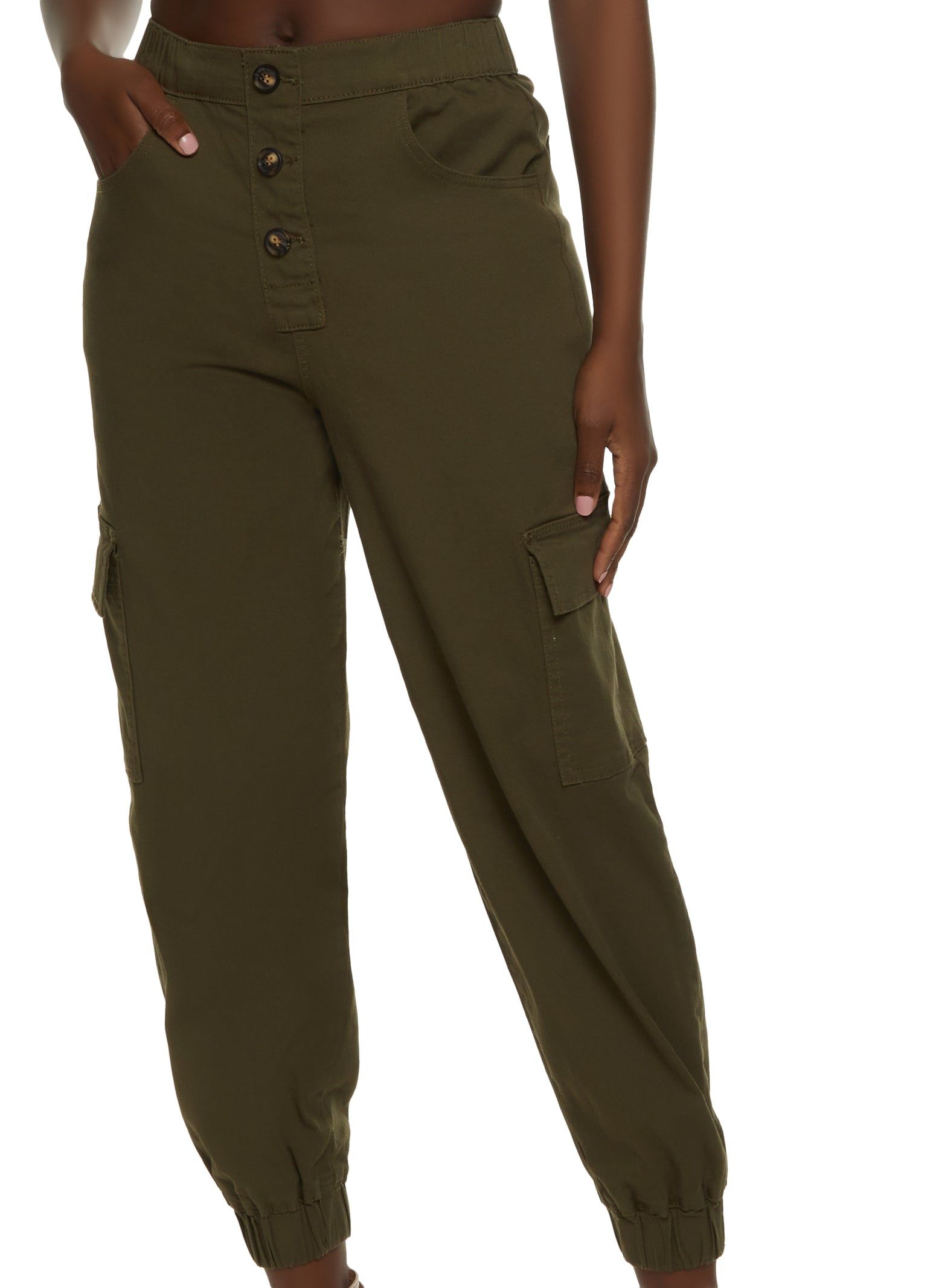 Triple Button Cargo Joggers sold by Rainbow