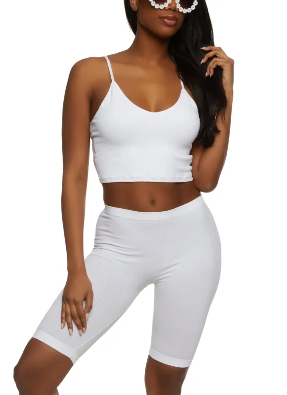 Seamless Ribbed Knit Cropped Cami sold by Rainbow