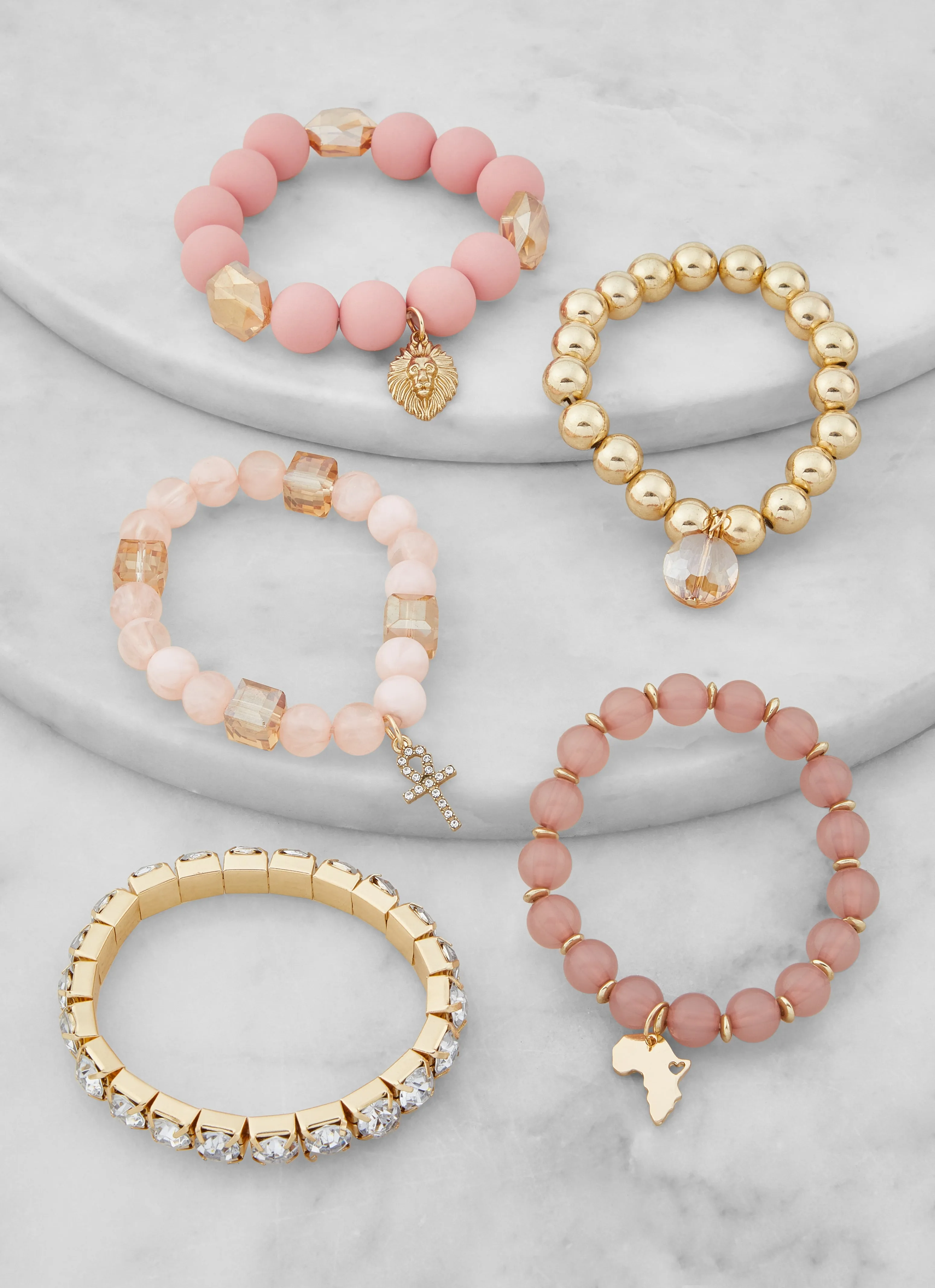 Set of 5 Charm Stretch Beaded Bracelets sold by Rainbow product image thumbnail 2