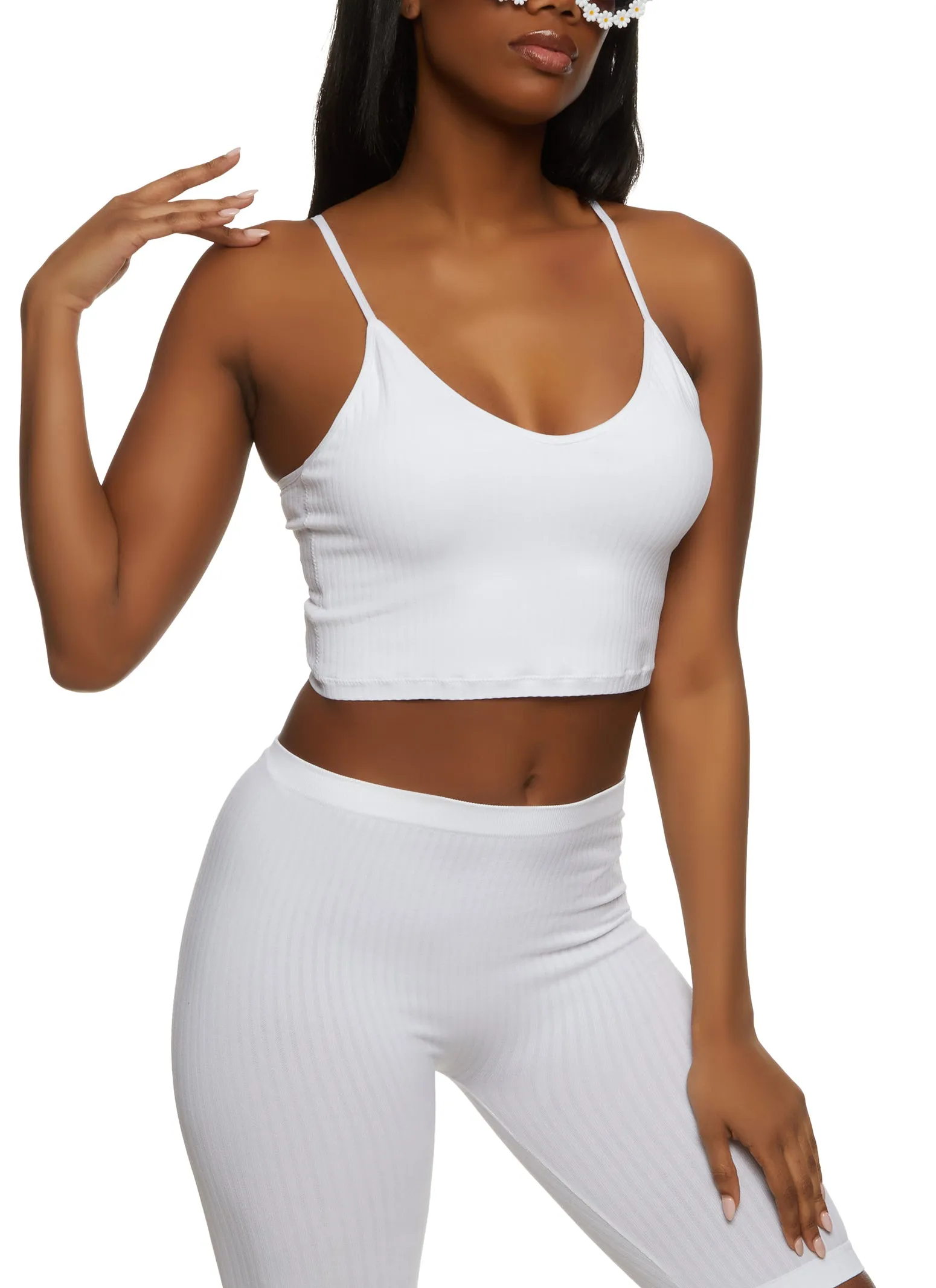 Seamless Ribbed Knit Cropped Cami sold by Rainbow product image thumbnail 2