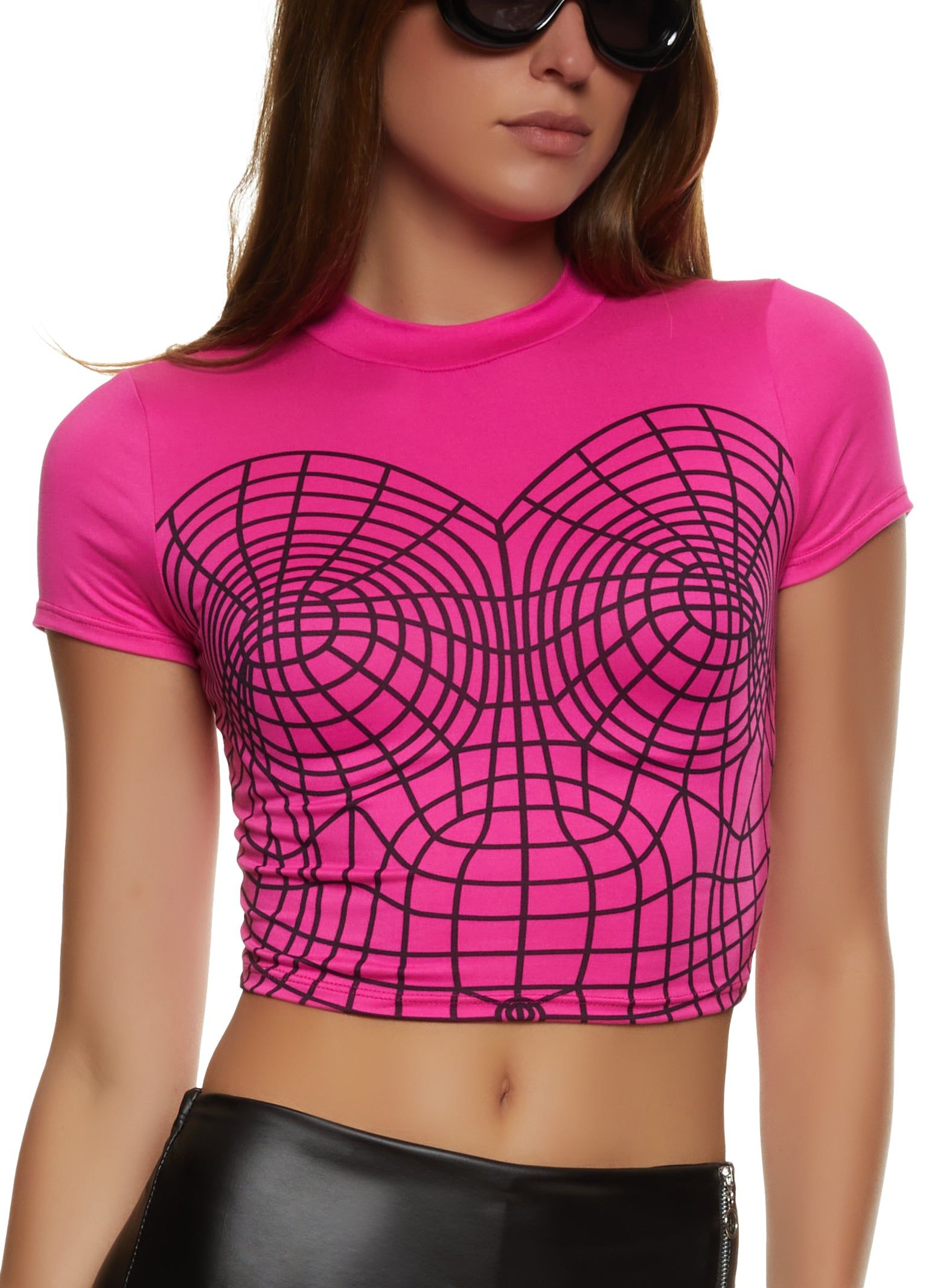 Patterned Graphic Crop Top sold by Rainbow