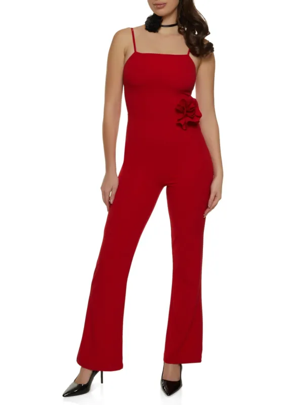 Crepe Knit Rose Detail Jumpsuit sold by Rainbow