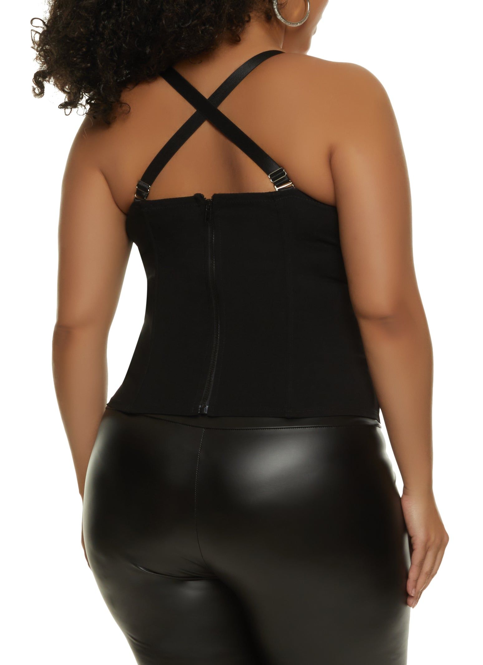 Plus Size Lace Up Front Convertible Bustier Top sold by Rainbow product image thumbnail 5