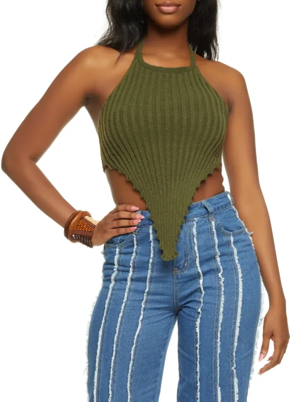 Hanky Hem Halter Top sold by Rainbow