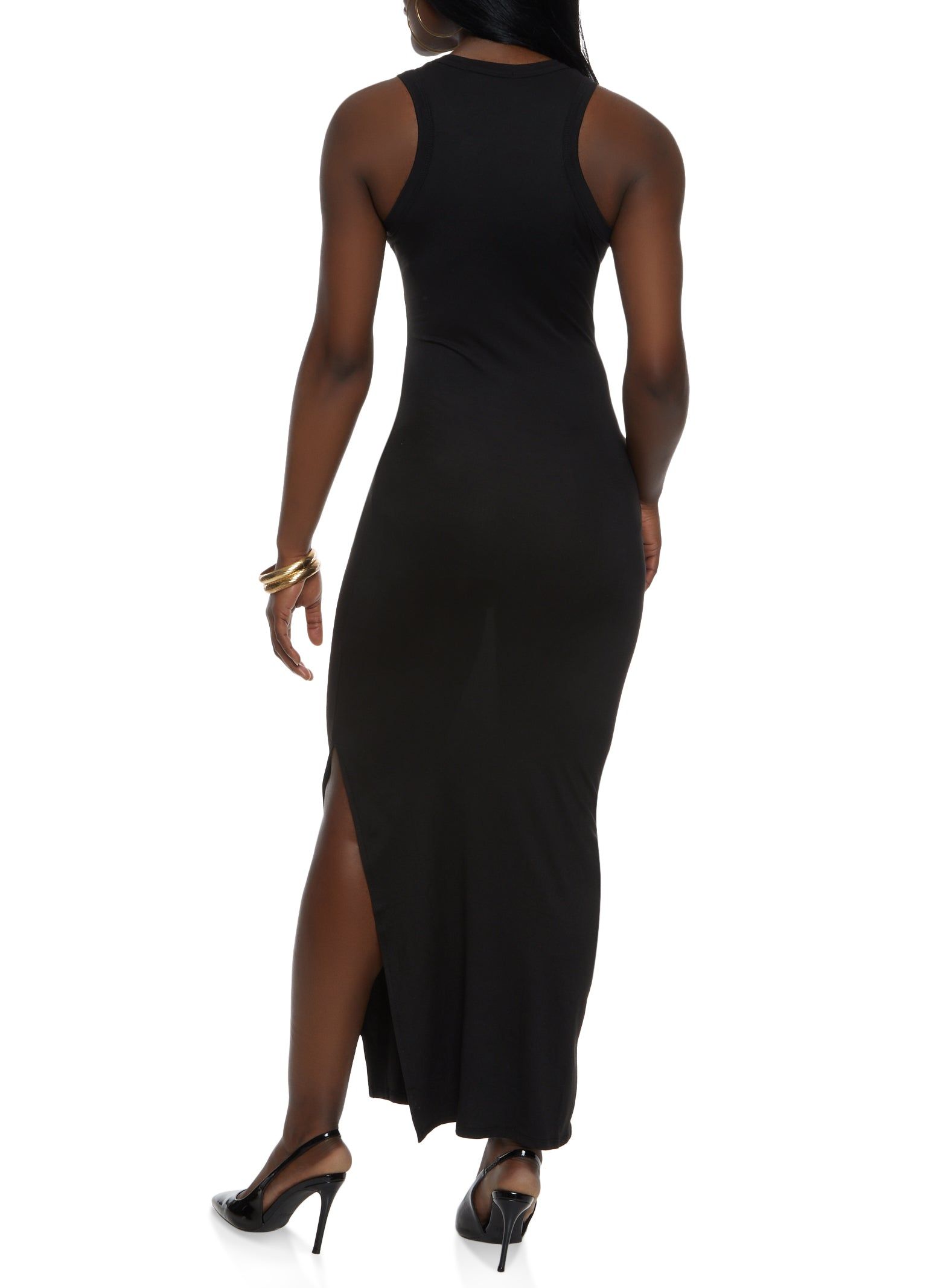 Basic Side Slit Maxi Tank Dress sold by Rainbow product image thumbnail 3