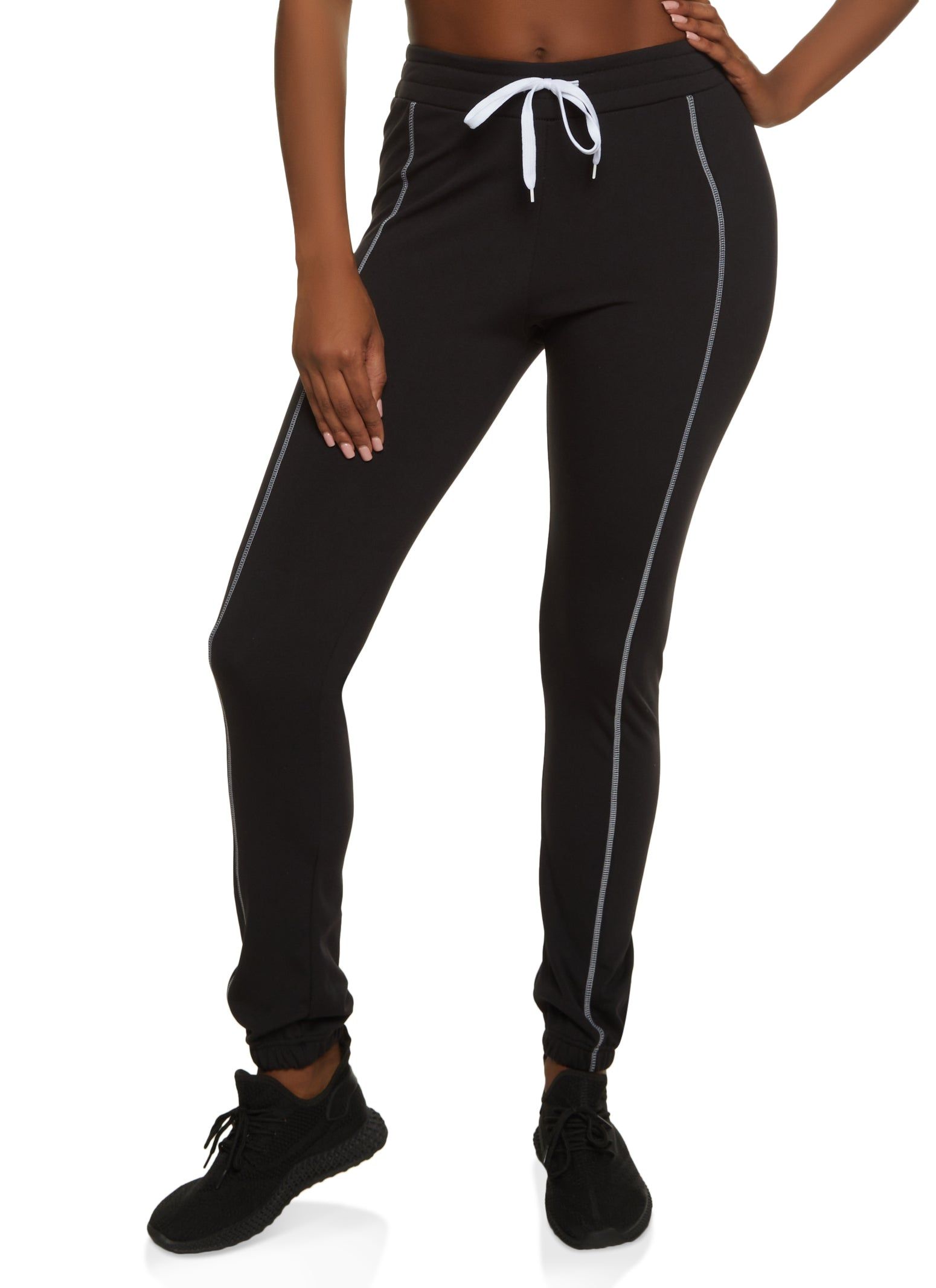 Contrast Piping Fleece Joggers sold by Rainbow