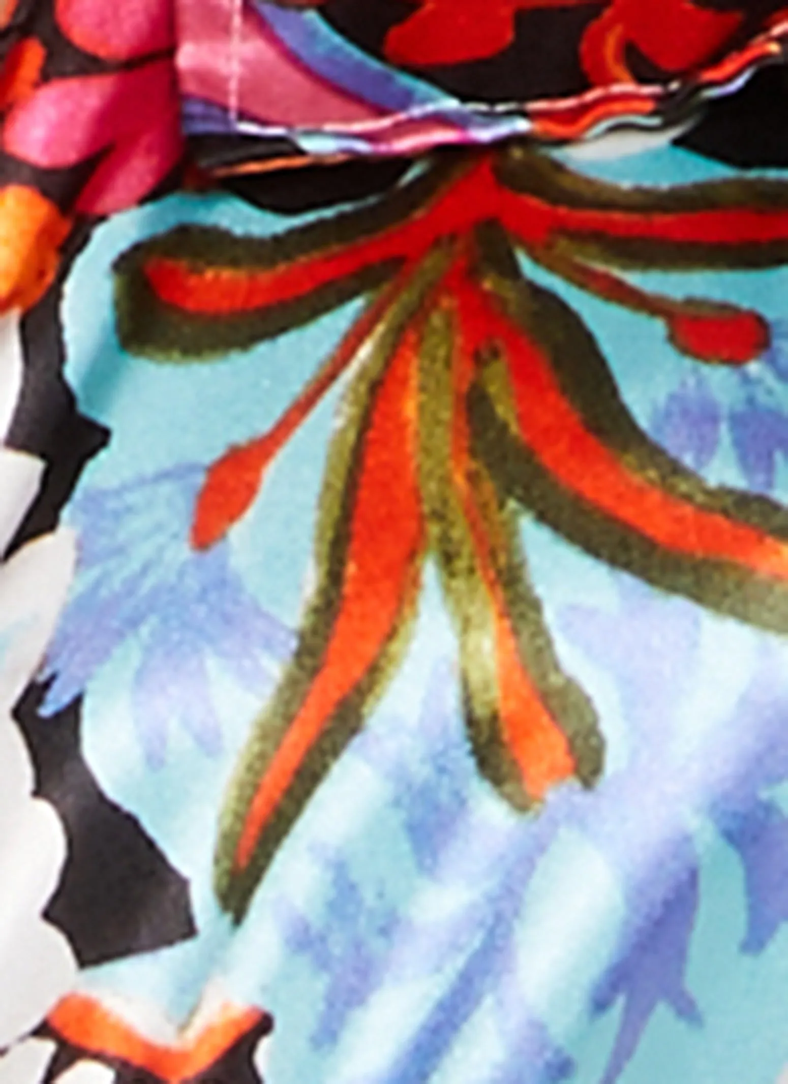 Satin Printed Long Sleeve Tie Front Blouse sold by Rainbow product image thumbnail 4